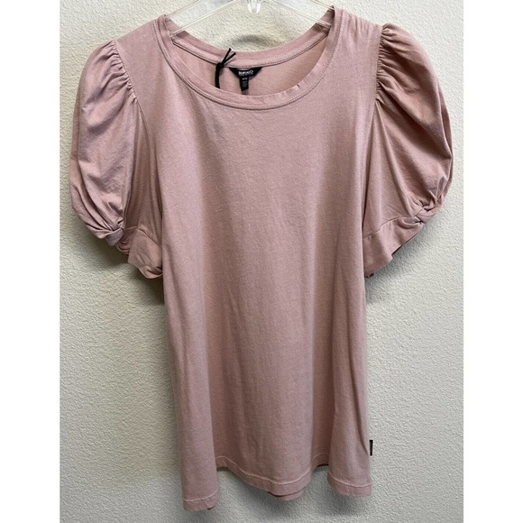 Buffalo David Bitton balloon sleeves misty rose top size M NEW - Picture 1 of 9